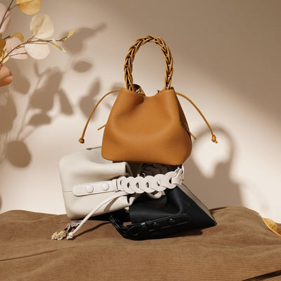 Bolso Bandolera de Cuero Vegetal - Estilo Bucket Vintage - Image 21
