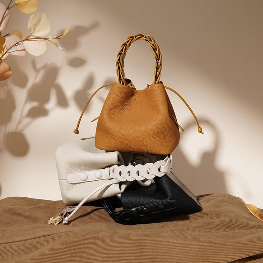 Bolso Bandolera de Cuero Vegetal - Estilo Bucket Vintage - Image 21