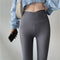Pantalones Cintura Alta Gris con Compresión Abdominal y Levantador de Glúteos