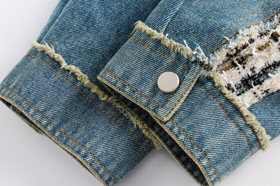 Chaqueta Denim Estilo Debutante Retro con Empalmes - Image 16