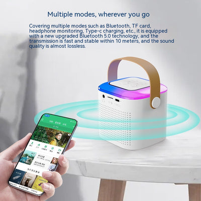 Equipo de Karaoke Bluetooth con Micrófono Inalámbrico Dual y Luces RGB - Image 3