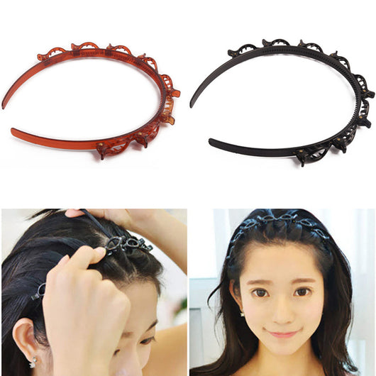 Diadema Doble Flequillo con Clips y Accesorios para el Cabello