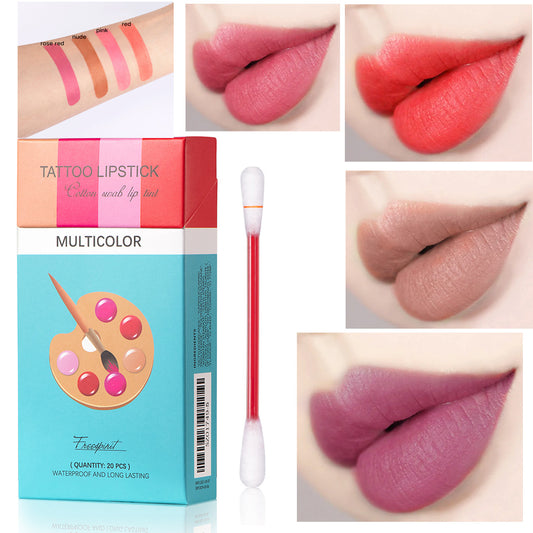 Set de 20 Labiales Líquidos Impermeables Portátiles con Estuche - Larga Duración