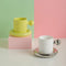Set de Tazas para Pareja Cerámica Yema de Huevo con Tapa