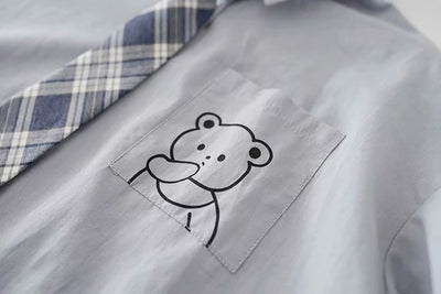 Camisa Escolar Suelta Estilo Japonés con Corbata - Manga Corta Versátil - Image 16