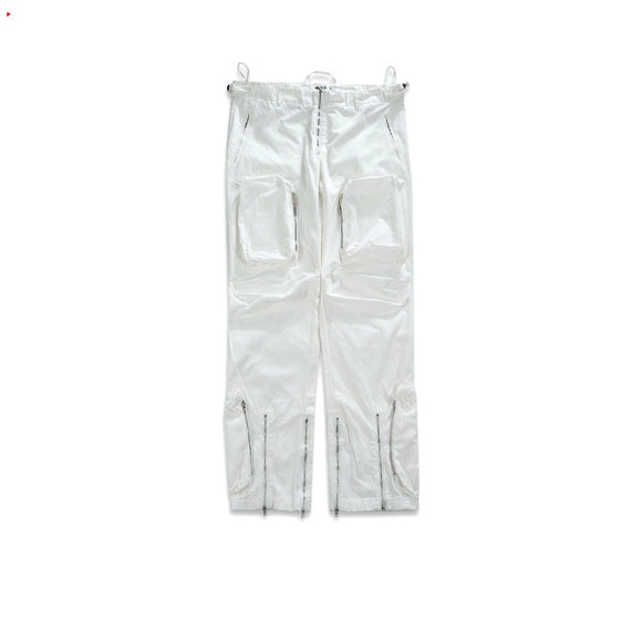 Pantalones Casuales con Detalles de Cremallera y Pliegues - Unisex Estilo Urbano