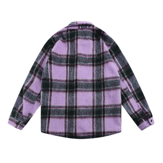 Camisa de Lana Escocesa con Letras Bordadas a Juego de Colores - Image 2