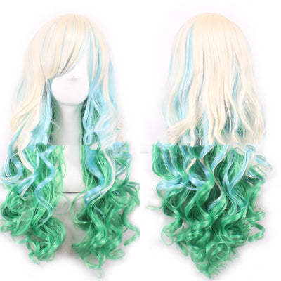 Peluca Harajuku Rizada Larga con Capucha Multicolor para Mujer - Image 4