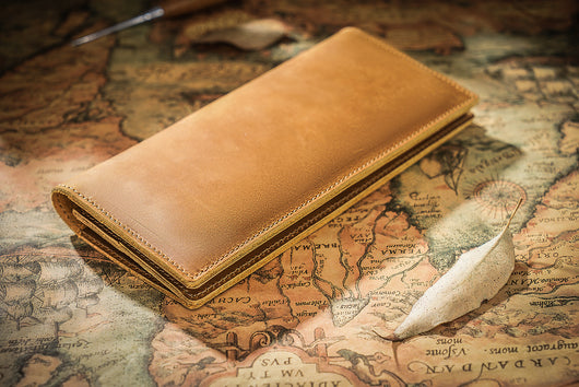 Cartera Larga de Cuero Crazy Horse para Hombre - Diseño Retro Empresarial - Image 9