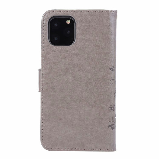 Funda Protectora de Cuero con Mariposas Grabadas - Cartera Abatible para Teléfono - Image 4