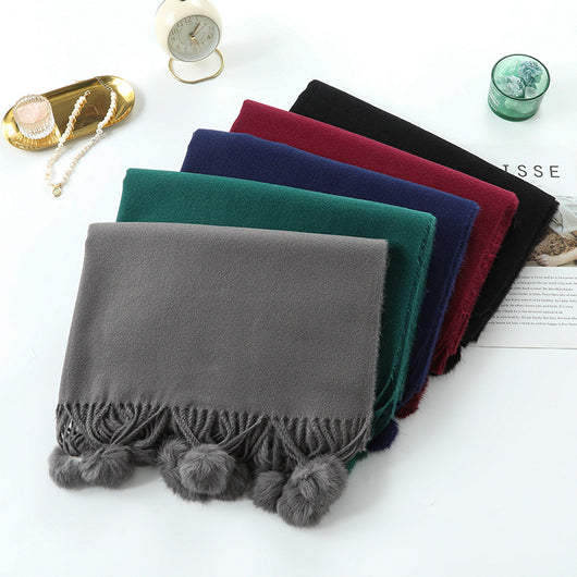 Capa Elegante para Mujer con Pompones - Mezcla de Cachemira y Lana - Image 34