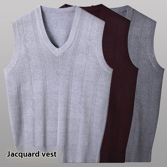 Chaleco Suelto Cuello V para Hombre Maduro - Comodidad Primavera y Otoño