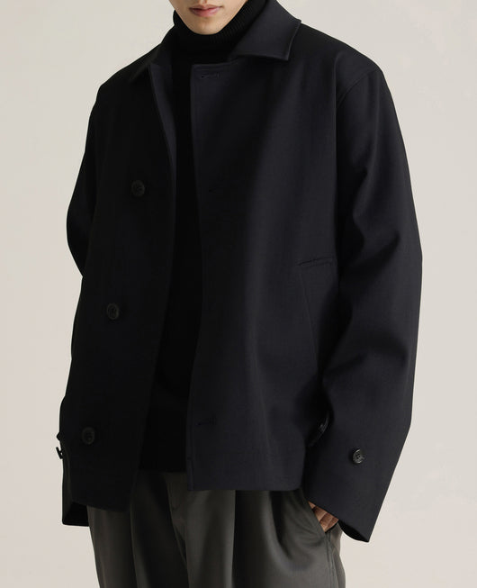 Abrigo Ejecutivo de Cuello Vuelto con Mezcla de Tela Twill para Hombre - Image 11