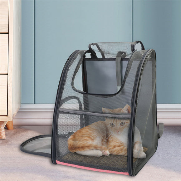 Mochila Transportadora Plegable para Mascotas con Malla Transpirable