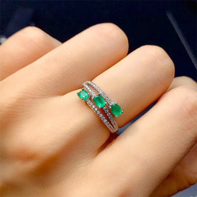 Anillo de Plata 925 con Esmeralda Natural Colombiana Incrustada - Image 8