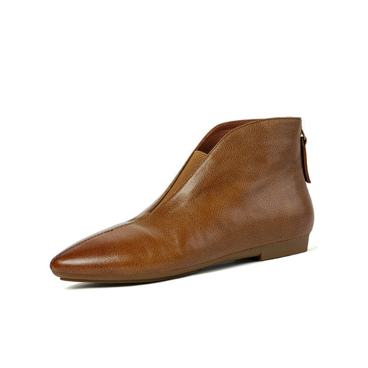 Botines Retro de Cuero con Tacón Bajo y Cierre Trasero - Image 5