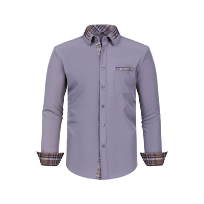 Camisa Manga Larga Hombre con Cuello Floral Patchwork - Image 31