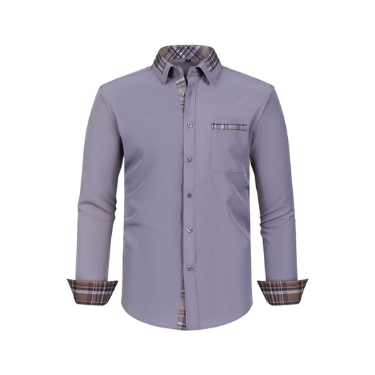 Camisa Manga Larga Hombre con Cuello Floral Patchwork - Image 31