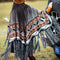 Poncho Étnico de Lana Tejida con Borlas - Abrigo Grueso y Cálido