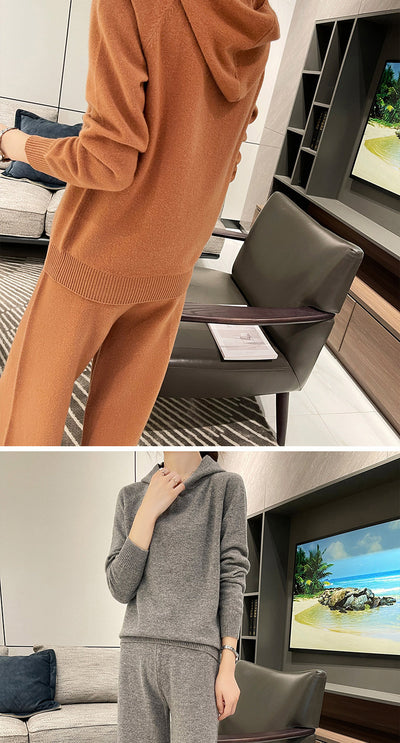 Conjunto Holgado de Punto: Sudadera con Capucha y Pantalón Ancho - Image 10