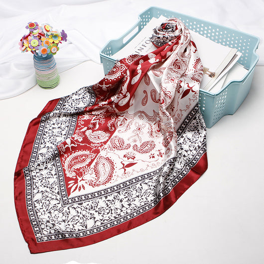 Pañuelo de Seda 90cm Estampado Anacardo - Image 11