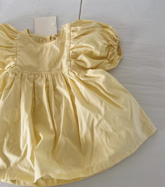 Vestido Niña Algodón y Lino con Mangas Abullonadas - Image 2