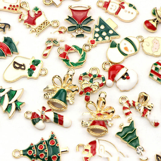Set de 45 Accesorios para Cabello Navideños con Colgantes de Gota de Aceite