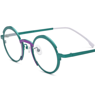 Lentes de Titanio Ultraligeros Multicolor para Miopía - Marco Óptico Redondo Unisex - Image 9