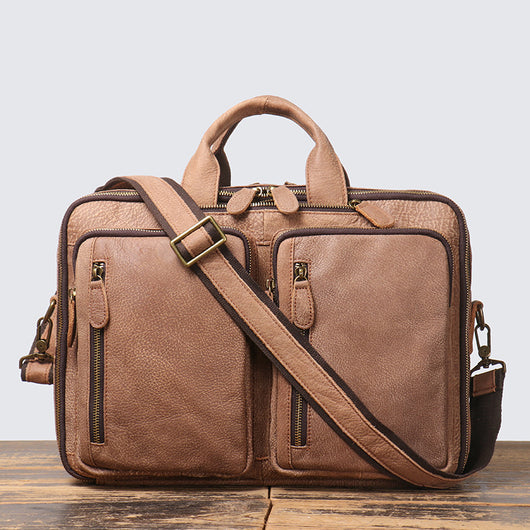 Mochila de Cuero para Hombre - Backpack de Gran Capacidad para Viajes