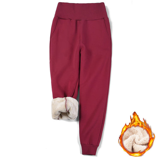 Pantalones Cálidos de Cintura Alta con Forro Polar - Diseño Estilizado