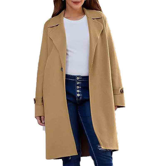 Abrigo Holgado con Solapas y Botones para Mujer - Image 9