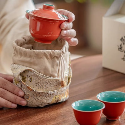 Juego de Té Cerámica Anticalor con Taza Portátil - Set Kung Fu - Image 10