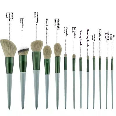 Set de 13 Brochas de Maquillaje Flor Púrpura con Cerdas Suaves - Image 4