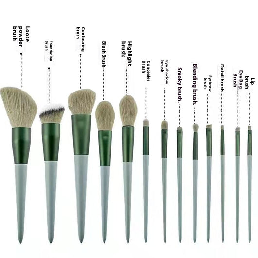 Set de 13 Brochas de Maquillaje Flor Púrpura con Cerdas Suaves - Image 4