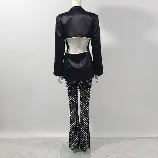 Conjunto de Dos Piezas con Lentejuelas Perladas y Gasa - Image 3