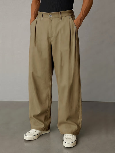 Pantalones Casuales Rectos de Color Liso para Hombre - Image 9
