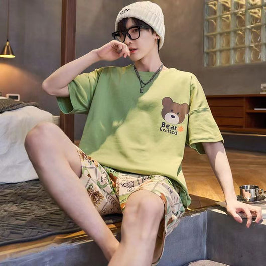 Conjunto Veraniego Hombre Estilo Coreano Manga Corta Holgado - Image 18