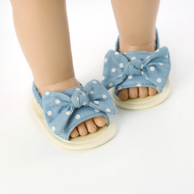 Sandalias Bebé con Moño Diseño Rayado - Zapatos Suave Suela para Niños Pequeños - Image 9