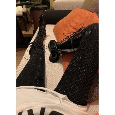 Leggings Ajustados Brillantes con Cristales Termoadhesivos - Image 4