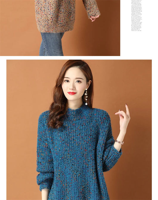 Suéter Grueso de Lana para Mujer Talla Mediana - Prenda Holgada de Abrigo - Image 11