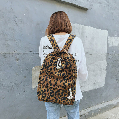 Mochila Estampado Leopardo Estilo Coreano - Gran Capacidad para Estudiantes