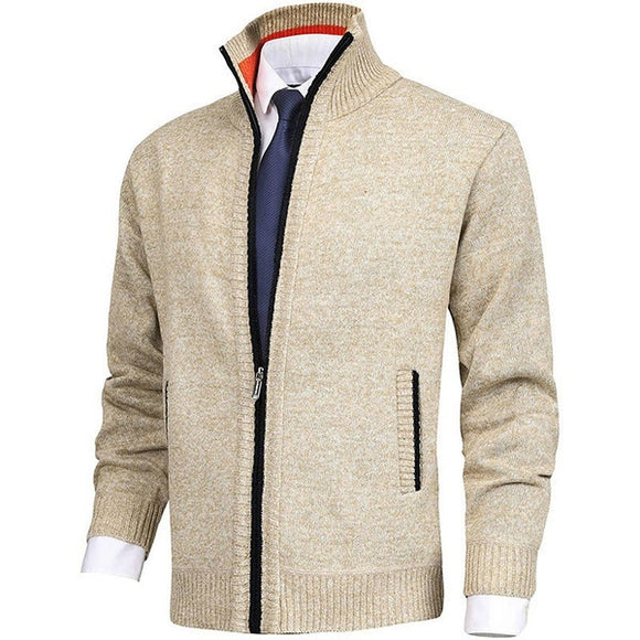 Cardigan Tejido de Ajuste Regular con Cierre Completo para Hombre