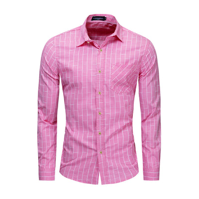 Camisa de Algodón a Cuadros con Combinación de Colores - Image 9