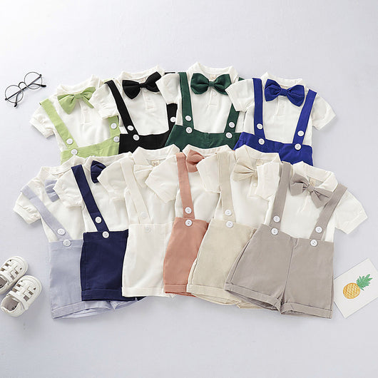 Tirantes para Niño Gris Azul Multicolor con Moño