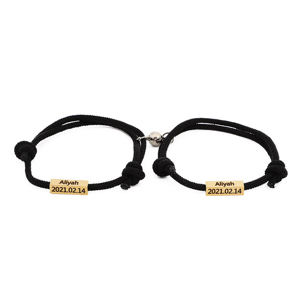 Pulsera de Pareja Magnética Personalizada Amor Eterno Acero Inoxidable