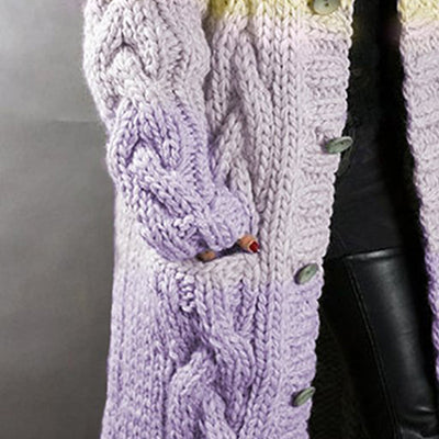 Cardigan Tejido Suelto con Capucha Largo hasta la Rodilla para Otoño e Invierno - Image 3