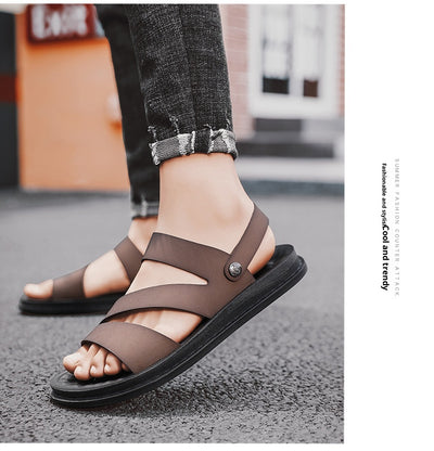 Sandalias de Cuero para Hombre - Versátiles para Conducir y Playa - Image 21