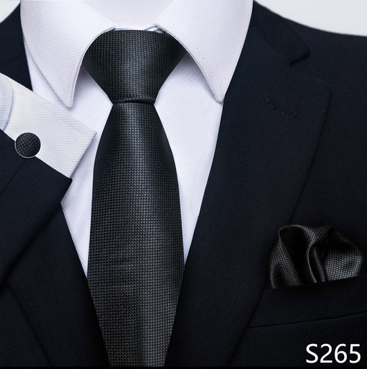 Conjunto Completo de Accesorios Ejecutivos: Corbata, Pañuelo y Gemelos Formales - Image 8
