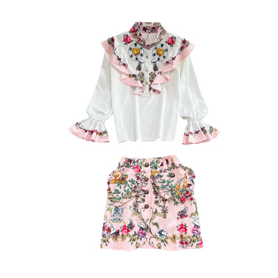 Conjunto de Blusa con Volantes y Falda Talle Alto - Image 7