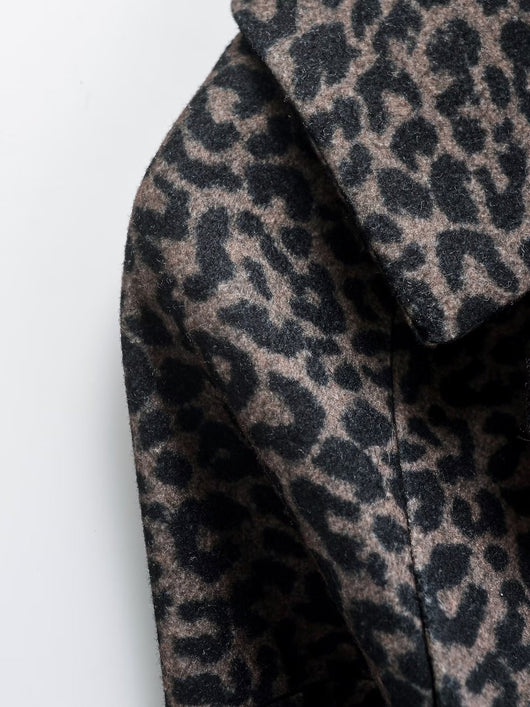 Abrigo Suelto Estampado Animal Print en Mezcla de Telas - Image 5